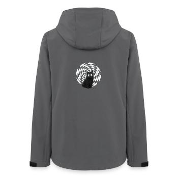 Chat en spirale - Veste softshell femme recyclée Stanley/Stella - charbon - Dos - AI Model Female 172 light (172cm)