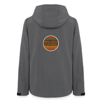 Social Media killed Romance Retro - Women’s Recycled Softshell Jacket by Stanley/Stella - anthracite - Back - AI Model Female 172 light (172cm)