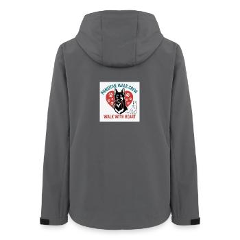 Pawsitive Walk Crew Heart Paws - Women’s Recycled Softshell Jacket by Stanley/Stella - anthracite - Back - AI Model Female 172 light (172cm)