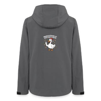 Weihnachtsgans ist Gans schön scheisse - Frauen Recycelte Softshelljacke von Stanley/Stella - Anthrazit - Hinten - AI Model Female 172 light (172cm)