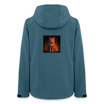 The flaming gaze of the firecat - Women’s Recycled Softshell Jacket by Stanley/Stella - stargazer - Back - AI Model Female 172 light (172cm)