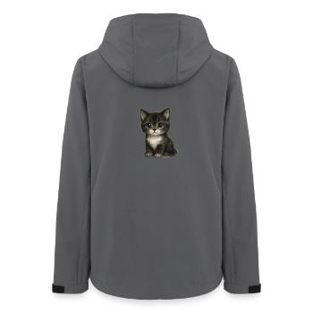 Süßes Kätzchen in niedlicher Zeichnung - Frauen Recycelte Softshelljacke von Stanley/Stella - Anthrazit - Hinten - AI Model Female 172 light (172cm)