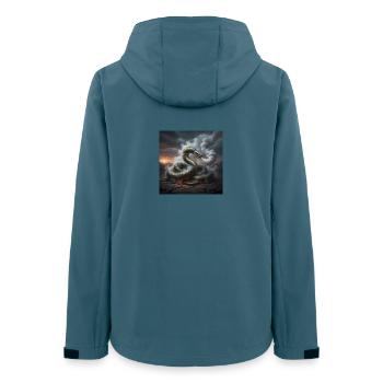 Serpent dans le champ de lave - Veste softshell femme recyclée Stanley/Stella - bleu pétrole foncé - Dos - AI Model Female 172 light (172cm)
