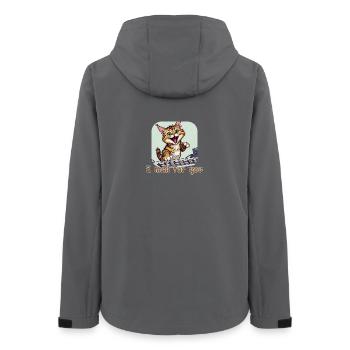 Cat composition: Mail kitten on the PC - Women’s Recycled Softshell Jacket by Stanley/Stella - anthracite - Back - AI Model Female 172 light (172cm)