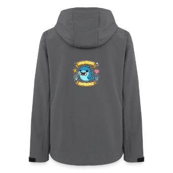 Jaw-Some Adorable Hai Cartoon - Frauen Recycelte Softshelljacke von Stanley/Stella - Anthrazit - Hinten - AI Model Female 172 light (172cm)