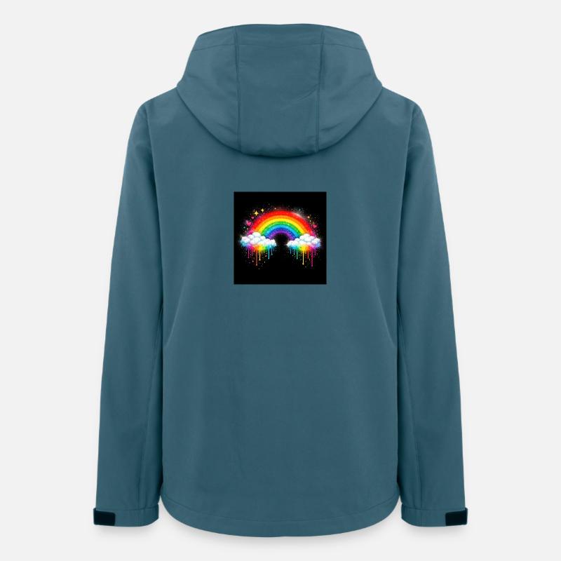 Regenbogenwolke Graffiti-Drop - Frauen Recycelte Softshelljacke von Stanley/Stella - Dunkles Petrol