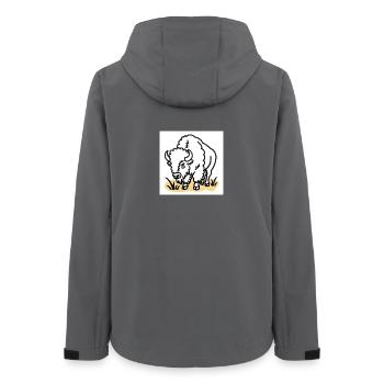 Bison on yellow grass - Women’s Recycled Softshell Jacket by Stanley/Stella - anthracite - Back - AI Model Female 172 light (172cm)