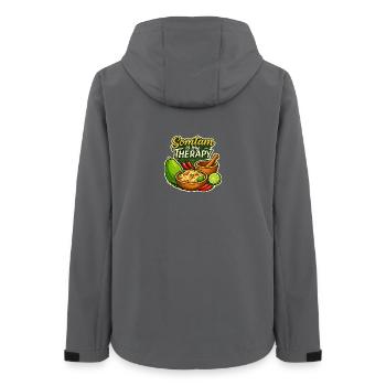 Somtam Is My Therapy – Retro Thailand Street Food  - Frauen Recycelte Softshelljacke von Stanley/Stella - Anthrazit - Hinten - AI Model Female 172 light (172cm)