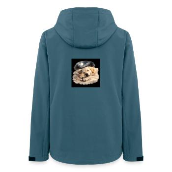 Mom dog sleeps with her child - Women’s Recycled Softshell Jacket by Stanley/Stella - stargazer - Back - AI Model Female 172 light (172cm)