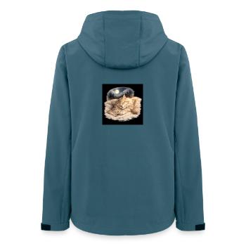 Maman chatte dort avec son enfant - Veste softshell femme recyclée Stanley/Stella - bleu pétrole foncé - Dos - AI Model Female 172 light (172cm)