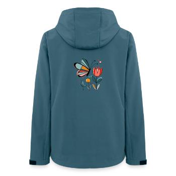 Spring motif butterfly with flowers - Women’s Recycled Softshell Jacket by Stanley/Stella - stargazer - Back - AI Model Female 172 light (172cm)