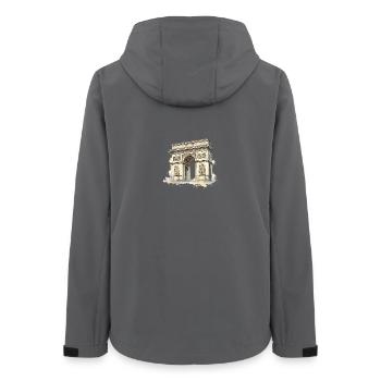 Arc de Triomphe en aquarelle - Veste softshell femme recyclée Stanley/Stella - charbon - Dos - AI Model Female 172 light (172cm)