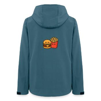 Kawaii Burger & Fries Duo - Veste softshell femme recyclée Stanley/Stella - bleu pétrole foncé - Dos - AI Model Female 172 light (172cm)