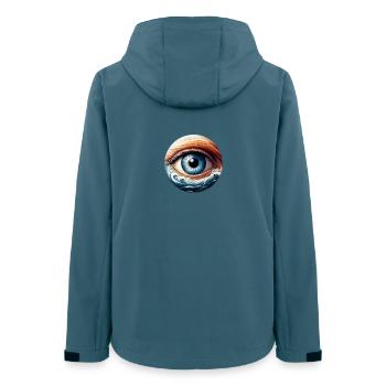 Das Gezeiten-Auge - Frauen Recycelte Softshelljacke von Stanley/Stella - Dunkles Petrol - Hinten - AI Model Female 172 light (172cm)