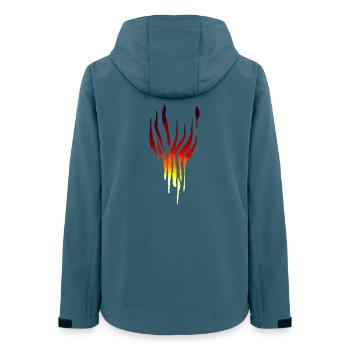 Flammes Tribales - Veste softshell femme recyclée Stanley/Stella - bleu pétrole foncé - Dos - AI Model Female 172 light (172cm)