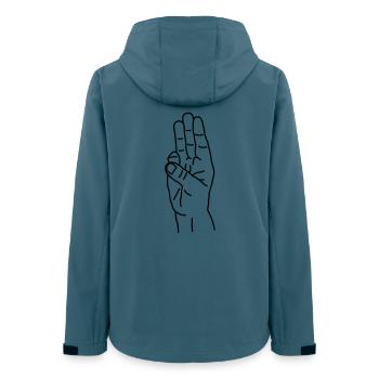 Suppression des gestes de la main Jeux de la faim - Veste softshell femme recyclée Stanley/Stella - bleu pétrole foncé - Dos - AI Model Female 172 light (172cm)