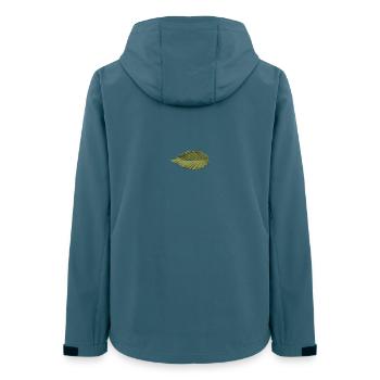 Leaf Structure Olive Green Pattern - Women’s Recycled Softshell Jacket by Stanley/Stella - stargazer - Back - AI Model Female 172 light (172cm)