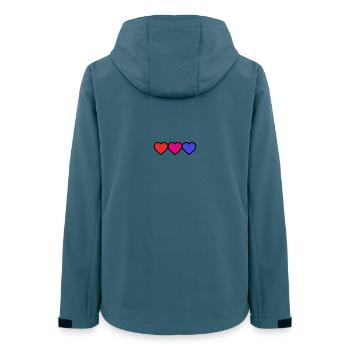 HERZ. VIELEN DANK. GELIEBTE. MEISTER. DANKE HERRIN. - Frauen Recycelte Softshelljacke von Stanley/Stella - Dunkles Petrol - Hinten - AI Model Female 172 light (172cm)