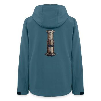 Embroidered Aeropress – barista coffee (printed) - Women’s Recycled Softshell Jacket by Stanley/Stella - stargazer - Back - AI Model Female 172 light (172cm)