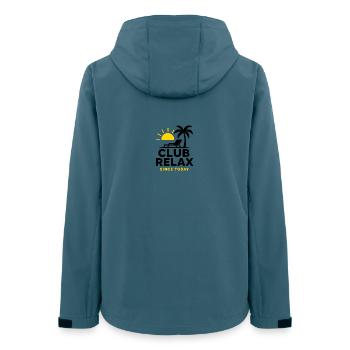 Sonnenaufgang mit Motivationsbotschaft - Frauen Recycelte Softshelljacke von Stanley/Stella - Dunkles Petrol - Hinten - AI Model Female 172 light (172cm)