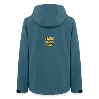 Jesus hat die Brücke gerettet - Frauen Recycelte Softshelljacke von Stanley/Stella - Dunkles Petrol - Hinten - AI Model Female 172 light (172cm)