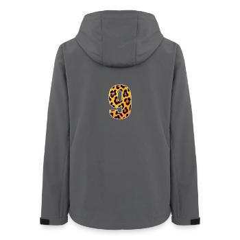Imprimé Soleil Léopard 9 - Veste softshell femme recyclée Stanley/Stella - charbon - Dos - AI Model Female 172 light (172cm)