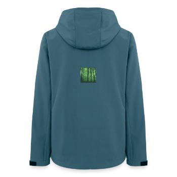 Mystischer grüner Wald - Frauen Recycelte Softshelljacke von Stanley/Stella - Dunkles Petrol - Hinten - AI Model Female 172 light (172cm)