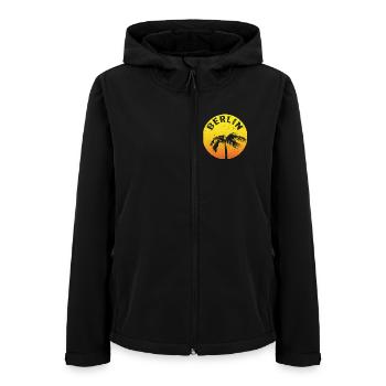Berlin revendique rond avec palmier - Veste softshell femme recyclée Stanley/Stella - noir - Devant - AI Model Female 172 light (172cm)