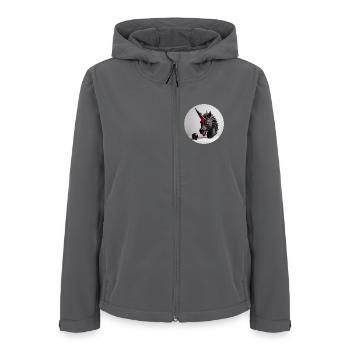 Conception de la tête de licorne démoniaque - Veste softshell femme recyclée Stanley/Stella - charbon - Devant - AI Model Female 172 light (172cm)