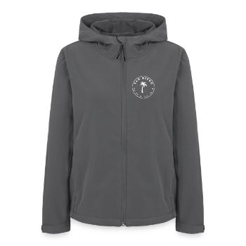 San Diego mit Palme und Koordinaten - Frauen Recycelte Softshelljacke von Stanley/Stella - Anthrazit - Vorne - AI Model Female 172 light (172cm)
