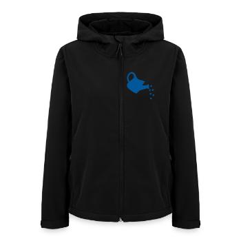 Blue Heart Watering Can – Spreading Love and Joy - Women’s Recycled Softshell Jacket by Stanley/Stella - black - Front - AI Model Female 172 light (172cm)