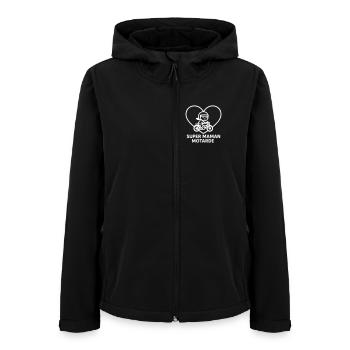 Super Biker Mom – Heart Motorcycle Motorcycle Biker - Frauen Recycelte Softshelljacke von Stanley/Stella - Schwarz - Vorne - AI Model Female 172 light (172cm)