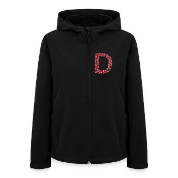 Lettre D - kiss tee shirt - Veste softshell femme recyclée Stanley/Stella - noir - Devant - AI Model Female 172 light (172cm)