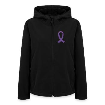ruban violet sensibilisation à l’épilepsie chronique - Veste softshell femme recyclée Stanley/Stella - noir - Devant - AI Model Female 172 light (172cm)