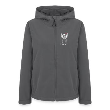 Squelette amoureux avec des ailes et des cœurs dans la poche - Veste softshell femme recyclée Stanley/Stella - charbon - Devant - AI Model Female 172 light (172cm)