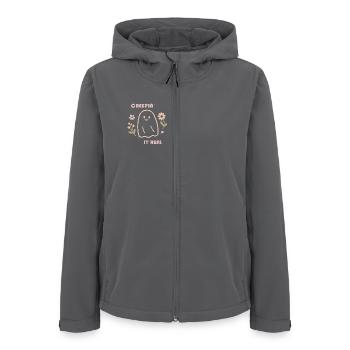 Sweet Ghost Design - Creepin' It Real Retro Look - Veste softshell femme recyclée Stanley/Stella - charbon - Devant - AI Model Female 172 light (172cm)