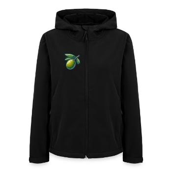 Olive branch pattern for natural clothing - Women’s Recycled Softshell Jacket by Stanley/Stella - black - Front - AI Model Female 172 light (172cm)