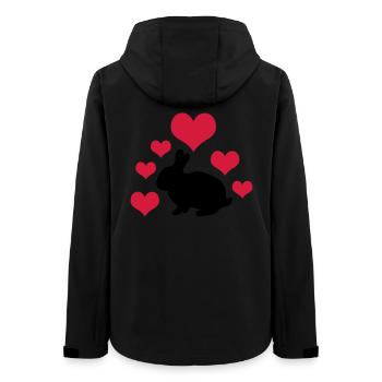 Rabbit with 6 hearts 2 - Women’s Recycled Softshell Jacket by Stanley/Stella - black - Back - AI Model Female 172 light (172cm)