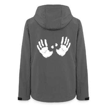 2 weiße Hände farbe Geist bobbs brust me too  - Frauen Recycelte Softshelljacke von Stanley/Stella - Anthrazit - Hinten - AI Model Female 172 light (172cm)