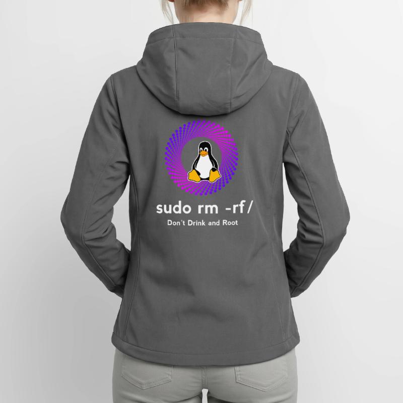 Computer Sys admin Penguin Nerd pc sudo rm -rf cod Women’s Recycled Softshell Jacket by Stanley/Stella