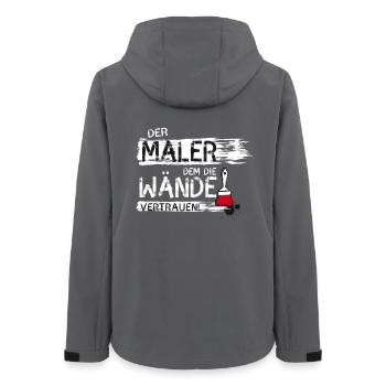 maler handwerker Beruf streichen Farbe Spruch lol - Frauen Recycelte Softshelljacke von Stanley/Stella - Anthrazit - Hinten - AI Model Female 172 light (172cm)