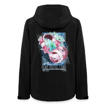 Play Music Loud - das Party Shirt für Musiker - Frauen Recycelte Softshelljacke von Stanley/Stella - Schwarz - Hinten - AI Model Female 172 light (172cm)