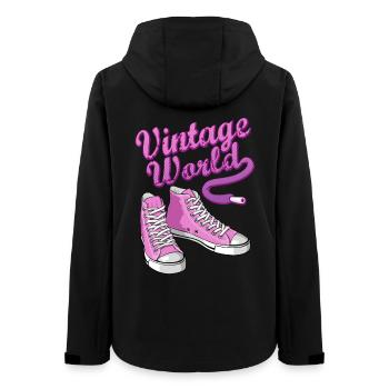 Pink vintage sneakers - Women’s Recycled Softshell Jacket by Stanley/Stella - black - Back - AI Model Female 172 light (172cm)