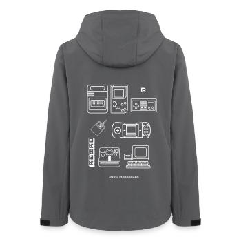 retro game blueprint nerd pc game 8bit console lol - Women’s Recycled Softshell Jacket by Stanley/Stella - anthracite - Back - AI Model Female 172 light (172cm)