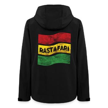 Rastafari Fahne - Frauen Recycelte Softshelljacke von Stanley/Stella - Schwarz - Hinten - AI Model Female 172 light (172cm)
