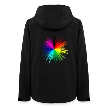 Farbexplosion Radialburst - Frauen Recycelte Softshelljacke von Stanley/Stella - Schwarz - Hinten - AI Model Female 172 light (172cm)