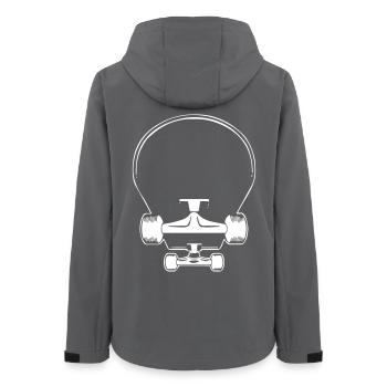 Skateboard - Women’s Recycled Softshell Jacket by Stanley/Stella - anthracite - Back - AI Model Female 172 light (172cm)