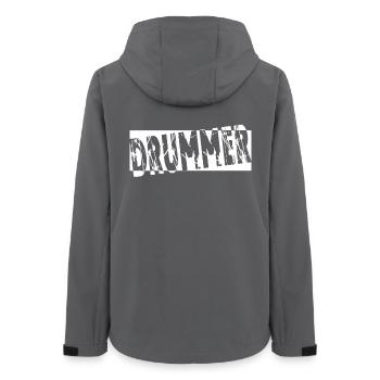 Schlagzeug Drummer Geschenk - Frauen Recycelte Softshelljacke von Stanley/Stella - Anthrazit - Hinten - AI Model Female 172 light (172cm)