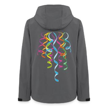 Karneval Luftschlangen Dekoration Silvester - Frauen Recycelte Softshelljacke von Stanley/Stella - Anthrazit - Hinten - AI Model Female 172 light (172cm)