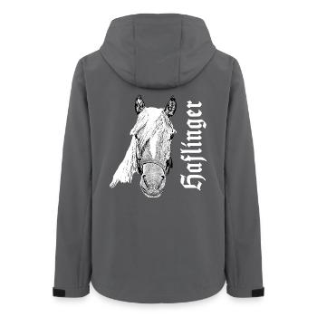 Haflinger,Pferd,Pferde,Pferdekopf,Haustier,Tier, - Frauen Recycelte Softshelljacke von Stanley/Stella - Anthrazit - Hinten - AI Model Female 172 light (172cm)